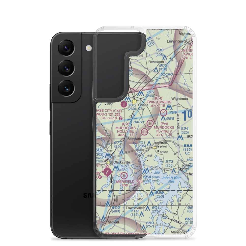 Murdock's Holly Bu Airport (23VG) VFR Sectional Samsung Case Samsung Galaxy S22 model shown