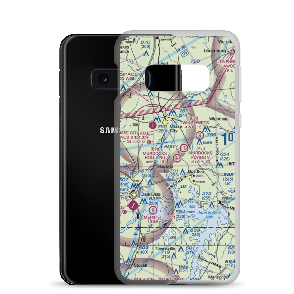 Murdock's Holly Bu Airport (23VG) VFR Sectional Samsung Case Samsung Galaxy S10e model shown