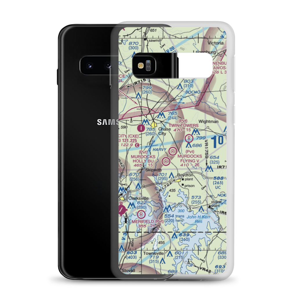 Murdocks Flying V Airport (3VG4) VFR Sectional Samsung Case Samsung Galaxy S10 model shown