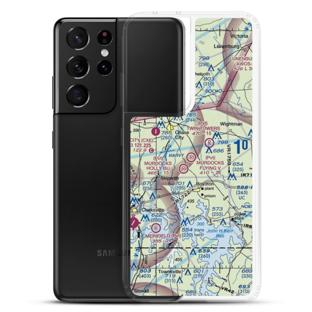 Murdocks Flying V Airport (3VG4) VFR Sectional Samsung Case Samsung Galaxy S21 Ultra model shown
