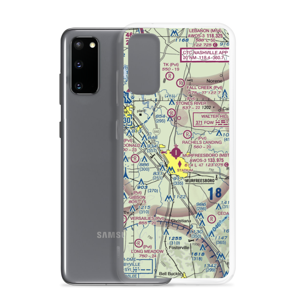 Murfreesboro Municipal Airport (MBT) VFR Sectional Samsung Case Samsung Galaxy S20 model shown