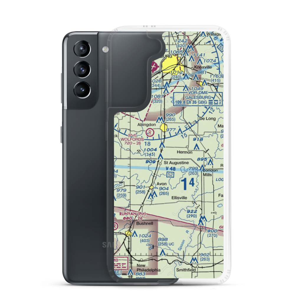 Murk's Strip (0LL2) VFR Sectional Samsung Case Samsung Galaxy S21 model shown