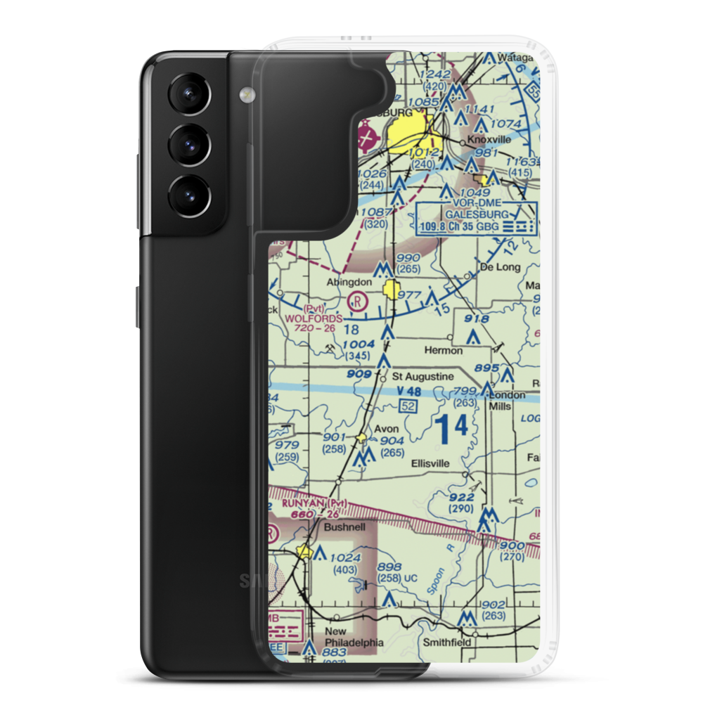 Murk's Strip (0LL2) VFR Sectional Samsung Case Samsung Galaxy S21 Plus model shown