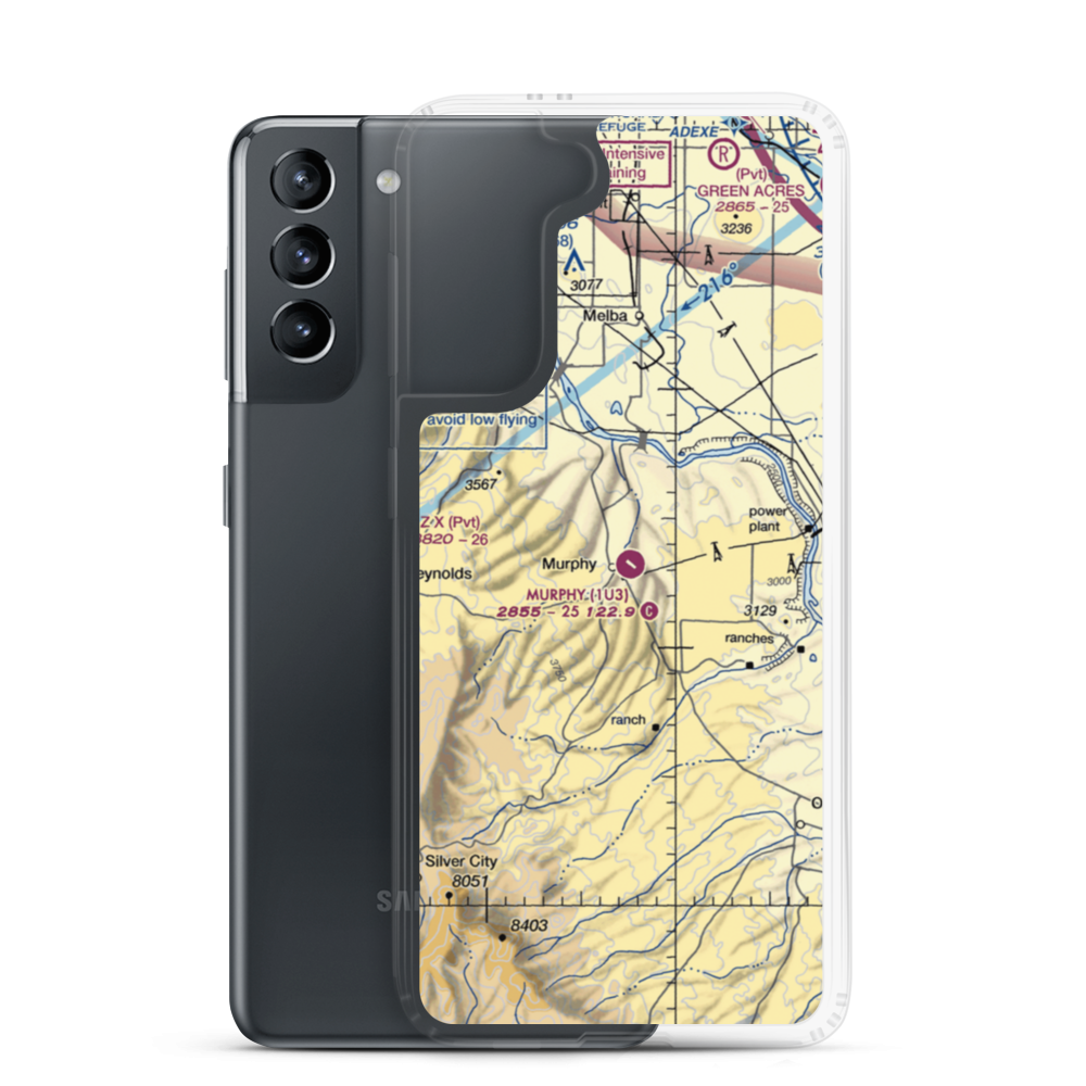 Murphy Airport (1U3) VFR Sectional Samsung Case Samsung Galaxy S21 model shown