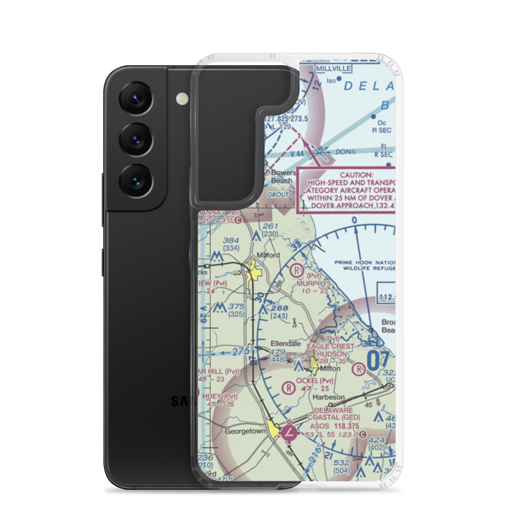 Murphy's Landing Airport (2DE8) VFR Sectional Samsung Case Samsung Galaxy S22 model shown