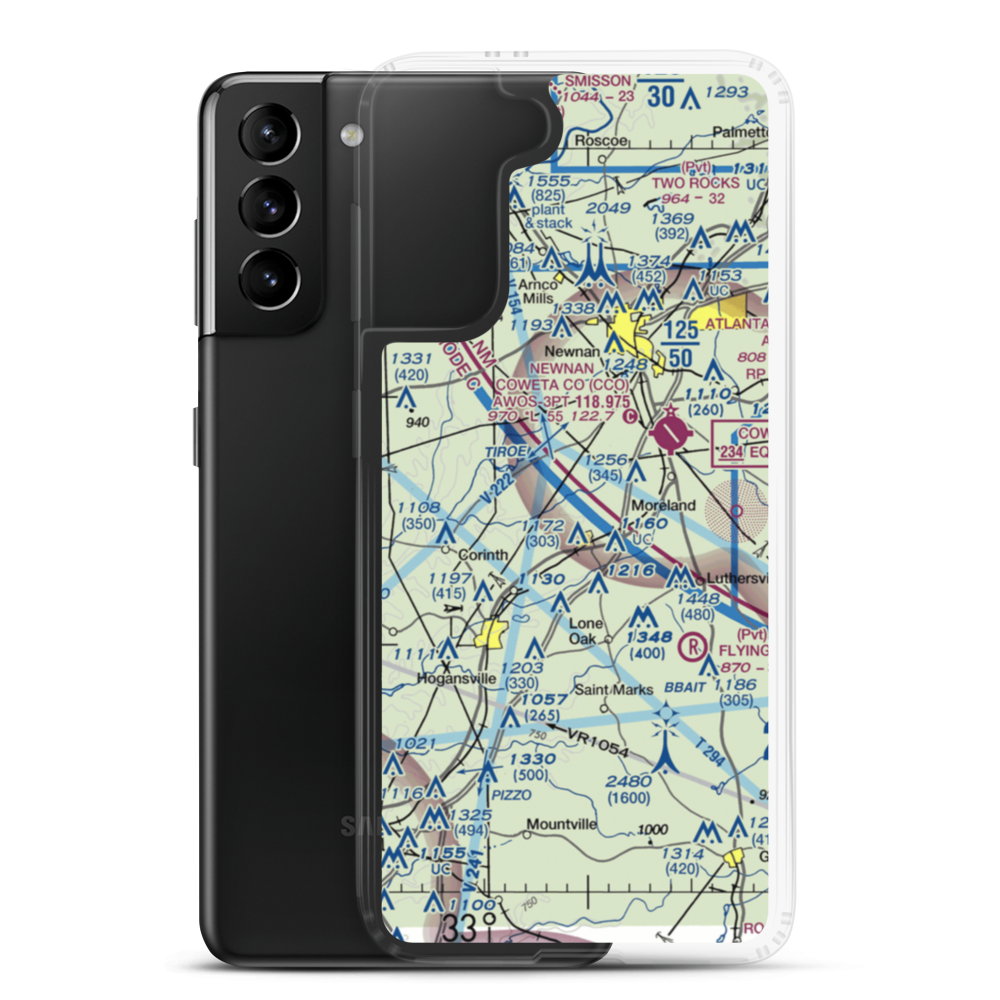 Murphy's Landing Airport (80GA) VFR Sectional Samsung Case Samsung Galaxy S21 Plus model shown
