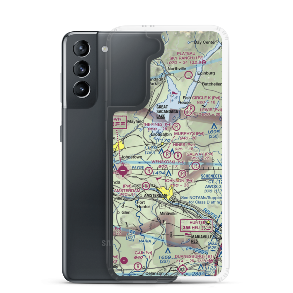 Murphys Landing Strip (0NY7) VFR Sectional Samsung Case Samsung Galaxy S21 model shown