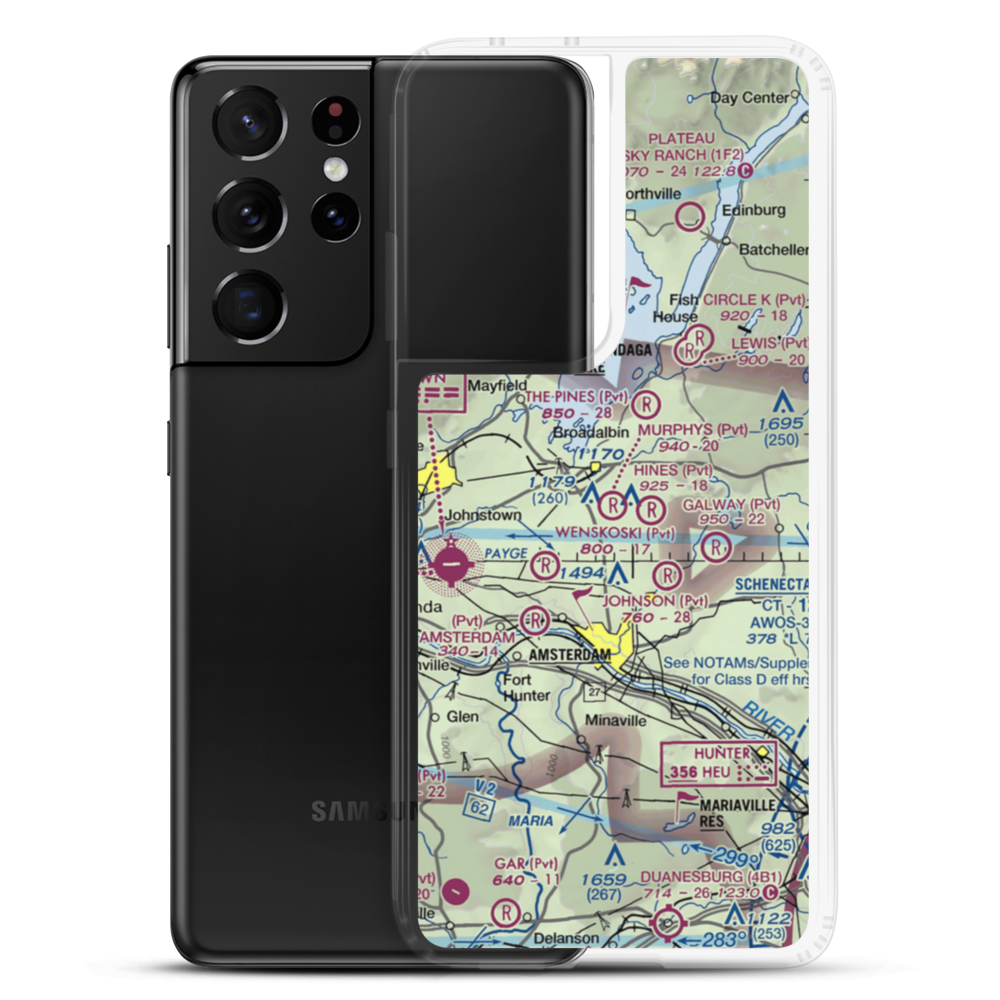 Murphys Landing Strip (0NY7) VFR Sectional Samsung Case Samsung Galaxy S21 Ultra model shown