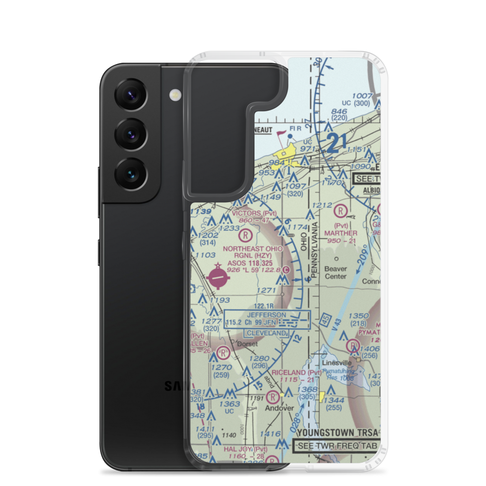 Murtha Airport (02OI) VFR Sectional Samsung Case Samsung Galaxy S22 model shown
