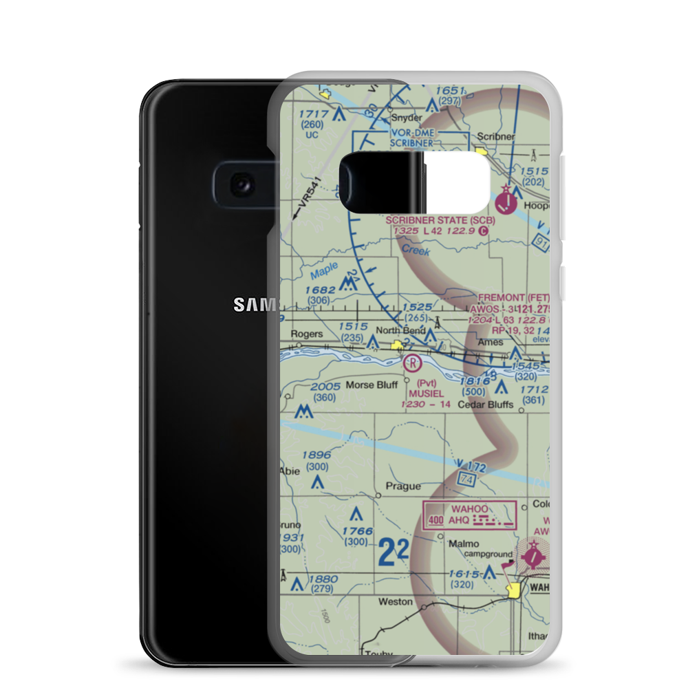 Musiel Airport (NE43) VFR Sectional Samsung Case Samsung Galaxy S10e model shown