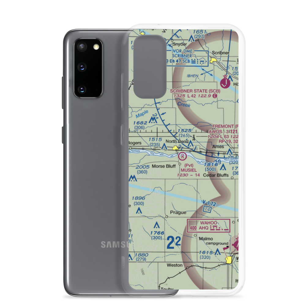 Musiel Airport (NE43) VFR Sectional Samsung Case Samsung Galaxy S20 model shown