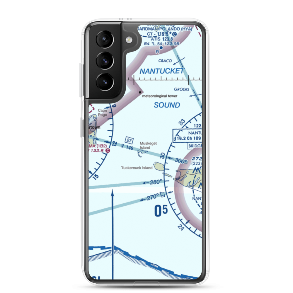 Muskeget Island Airport (MA55) VFR Sectional Samsung Case Samsung Galaxy S21 Plus model shown
