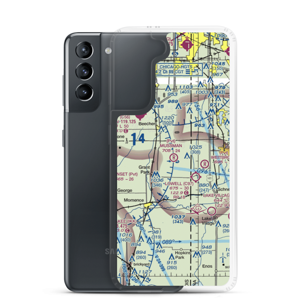 Mussman Airport (7IL0) VFR Sectional Samsung Case Samsung Galaxy S21 model shown