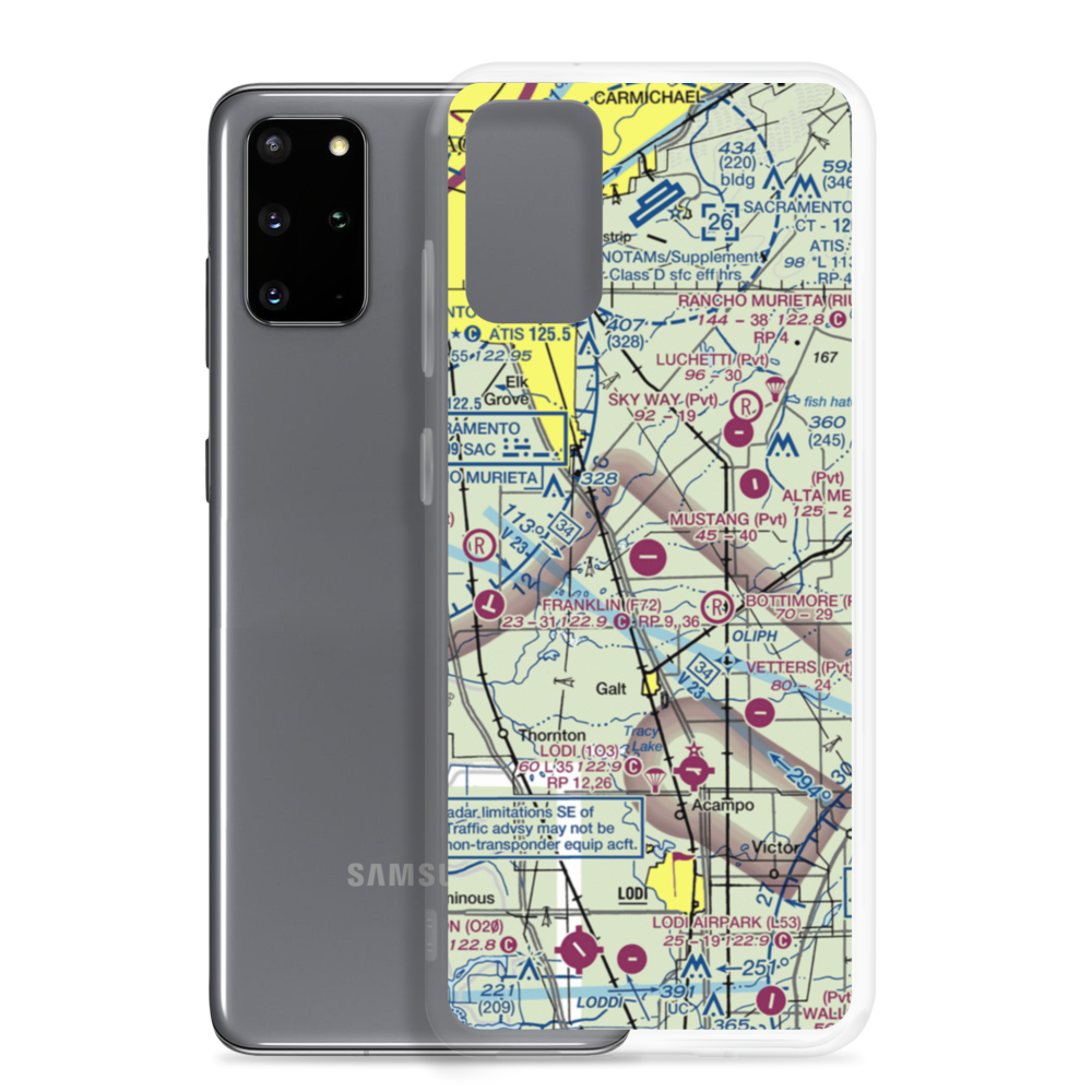 Mustang Airport (2CL9) VFR Sectional Samsung Case Samsung Galaxy S20 Plus model shown