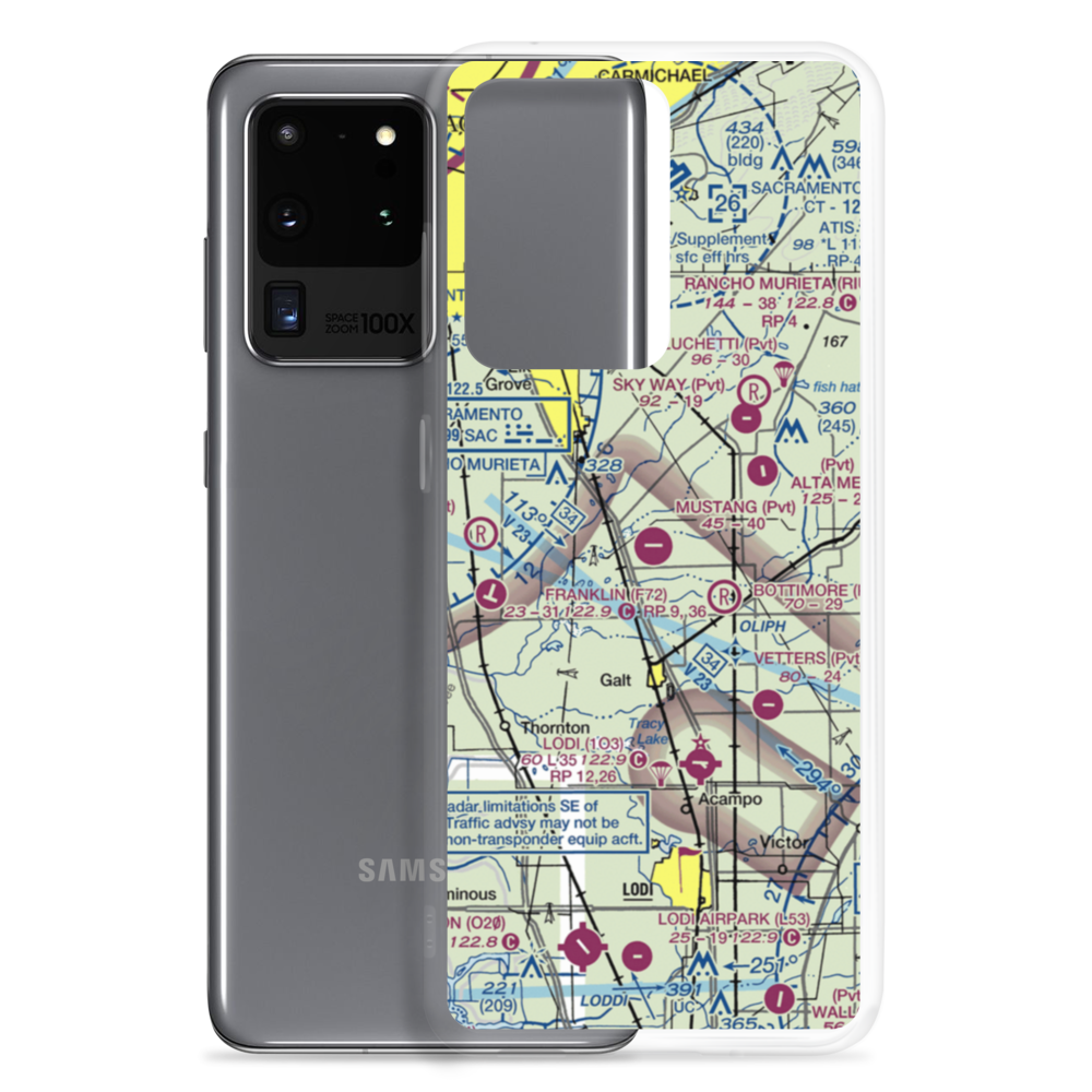 Mustang Airport (2CL9) VFR Sectional Samsung Case Samsung Galaxy S20 Ultra model shown