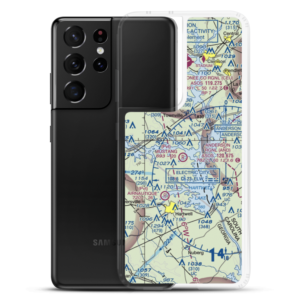 Mustang Field (0GA1) VFR Sectional Samsung Case Samsung Galaxy S21 Ultra model shown