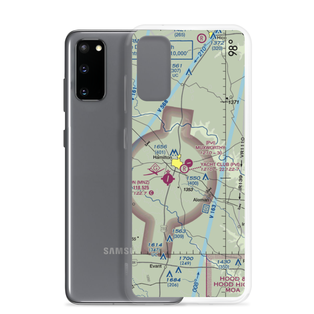 Muxworthy Airport (1TX6) VFR Sectional Samsung Case Samsung Galaxy S20 model shown