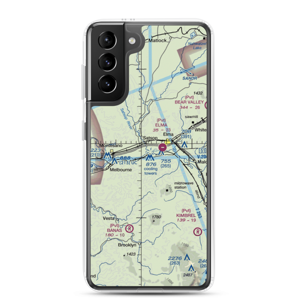 My Airport (WN65) VFR Sectional Samsung Case Samsung Galaxy S21 Plus model shown