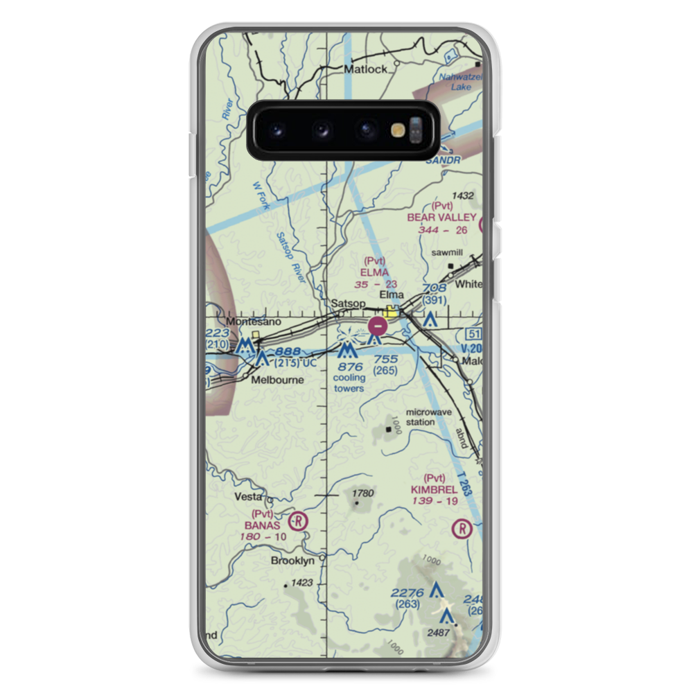 My Airport (WN65) VFR Sectional Samsung Case Samsung Galaxy S10+ model shown