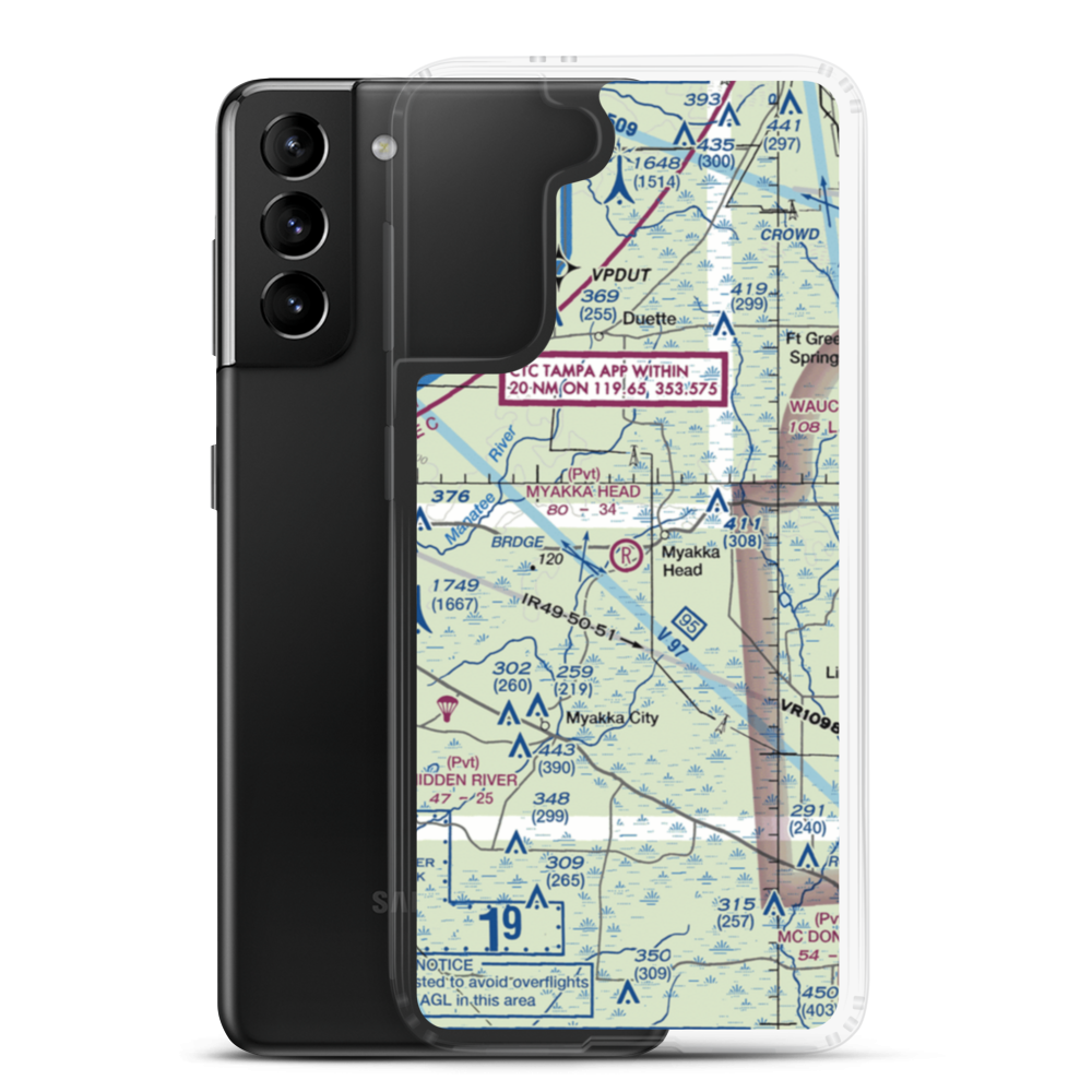 Myakka Head Airport (67FL) VFR Sectional Samsung Case Samsung Galaxy S21 Plus model shown