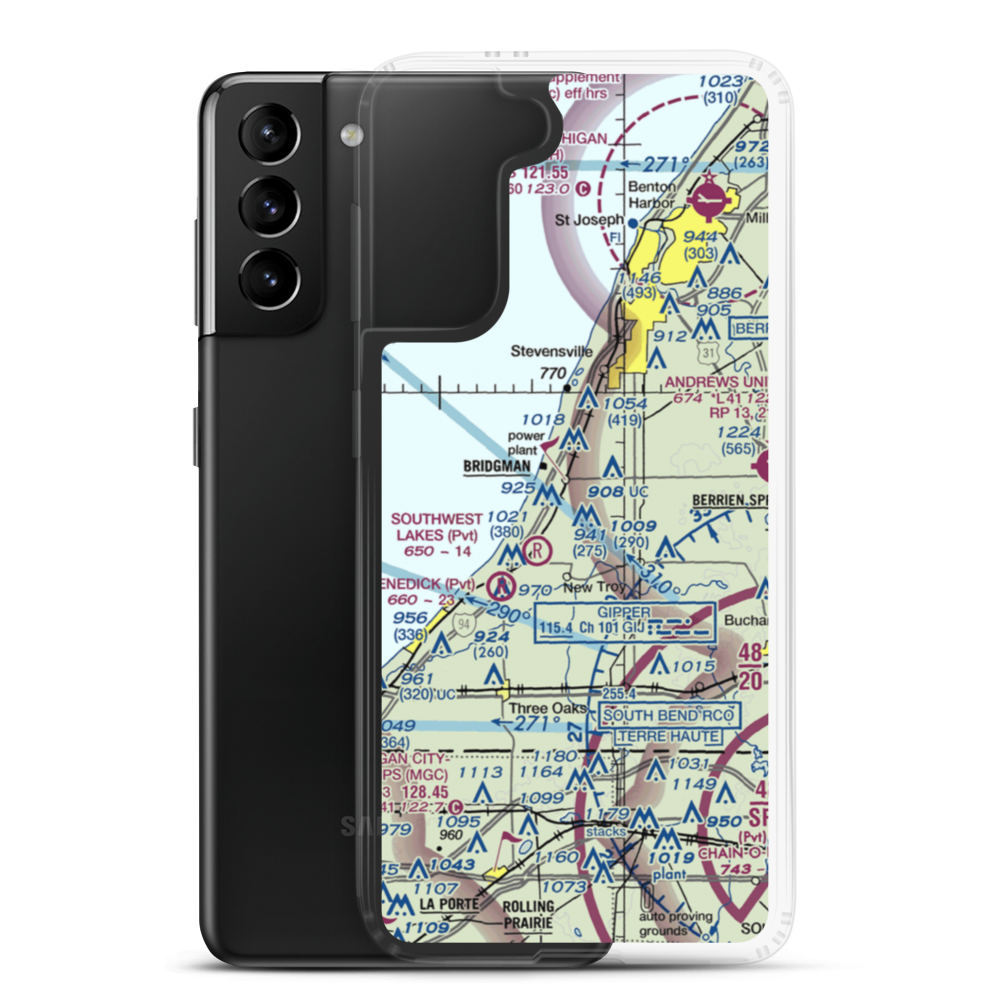 Myers Airport (MI25) VFR Sectional Samsung Case Samsung Galaxy S21 Plus model shown