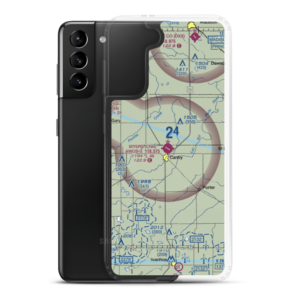 Myers Field (CNB) VFR Sectional Samsung Case Samsung Galaxy S21 Plus model shown