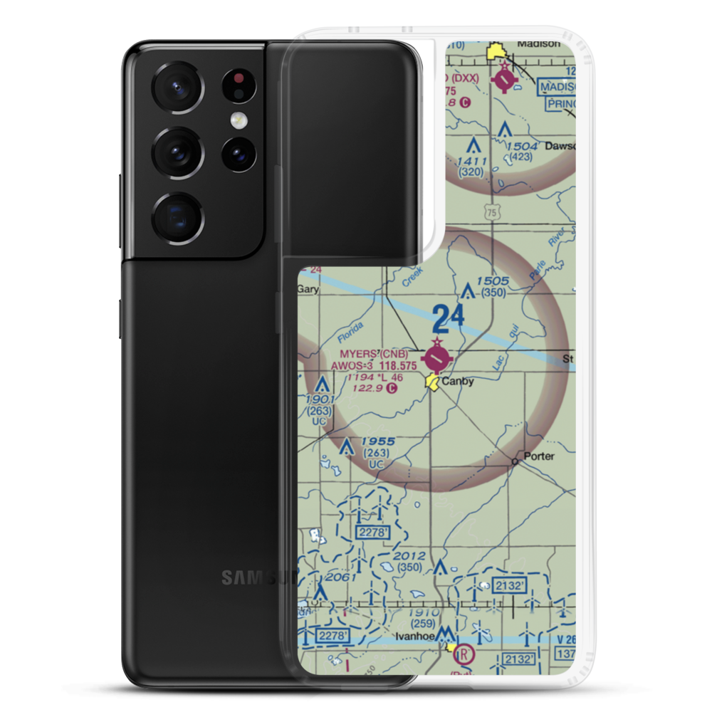Myers Field (CNB) VFR Sectional Samsung Case Samsung Galaxy S21 Ultra model shown