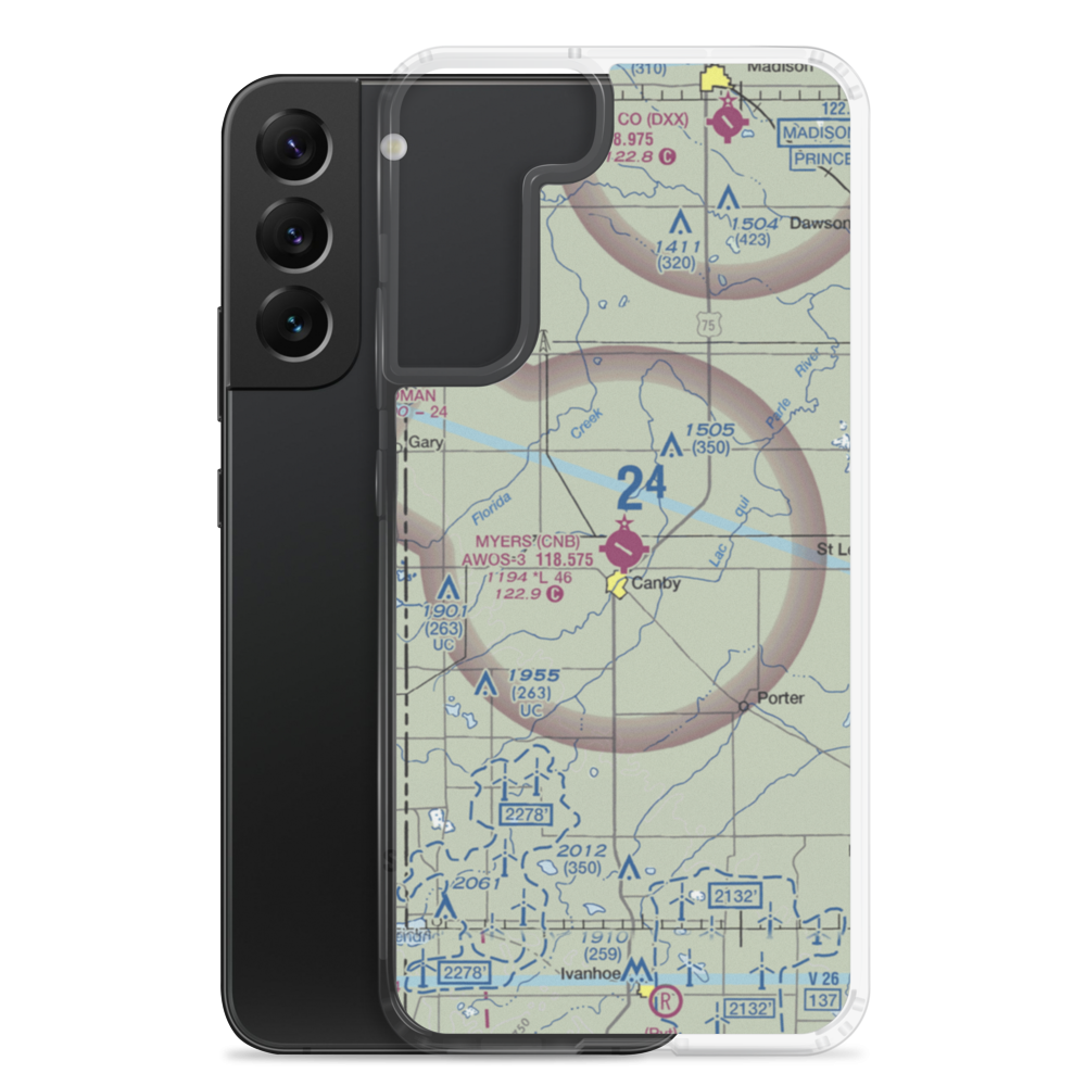Myers Field (CNB) VFR Sectional Samsung Case Samsung Galaxy S22 Plus model shown