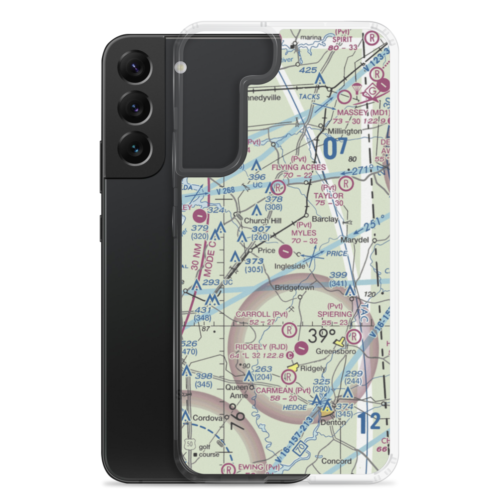 Myles Landing Airport (27MD) VFR Sectional Samsung Case Samsung Galaxy S22 Plus model shown