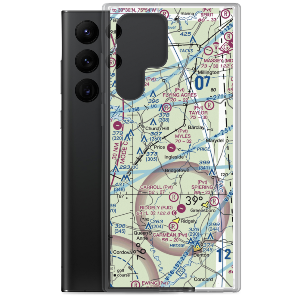 Myles Landing Airport (27MD) VFR Sectional Samsung Case Samsung Galaxy S22 Ultra model shown