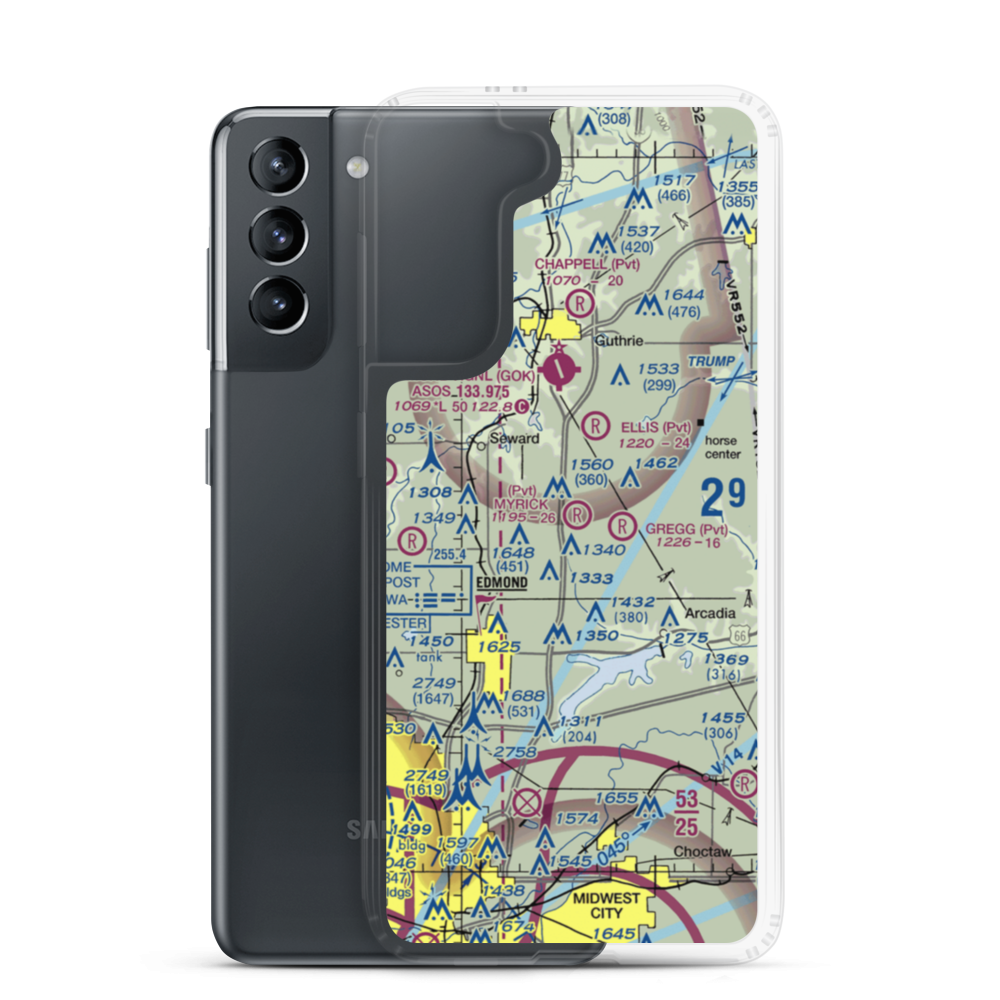 Myrick Airport (33OK) VFR Sectional Samsung Case Samsung Galaxy S21 model shown