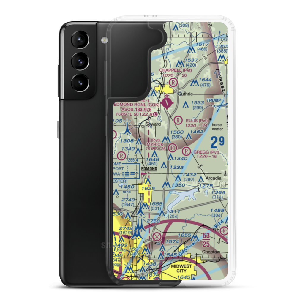 Myrick Airport (33OK) VFR Sectional Samsung Case Samsung Galaxy S21 Plus model shown