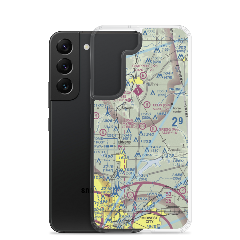 Myrick Airport (33OK) VFR Sectional Samsung Case Samsung Galaxy S22 model shown