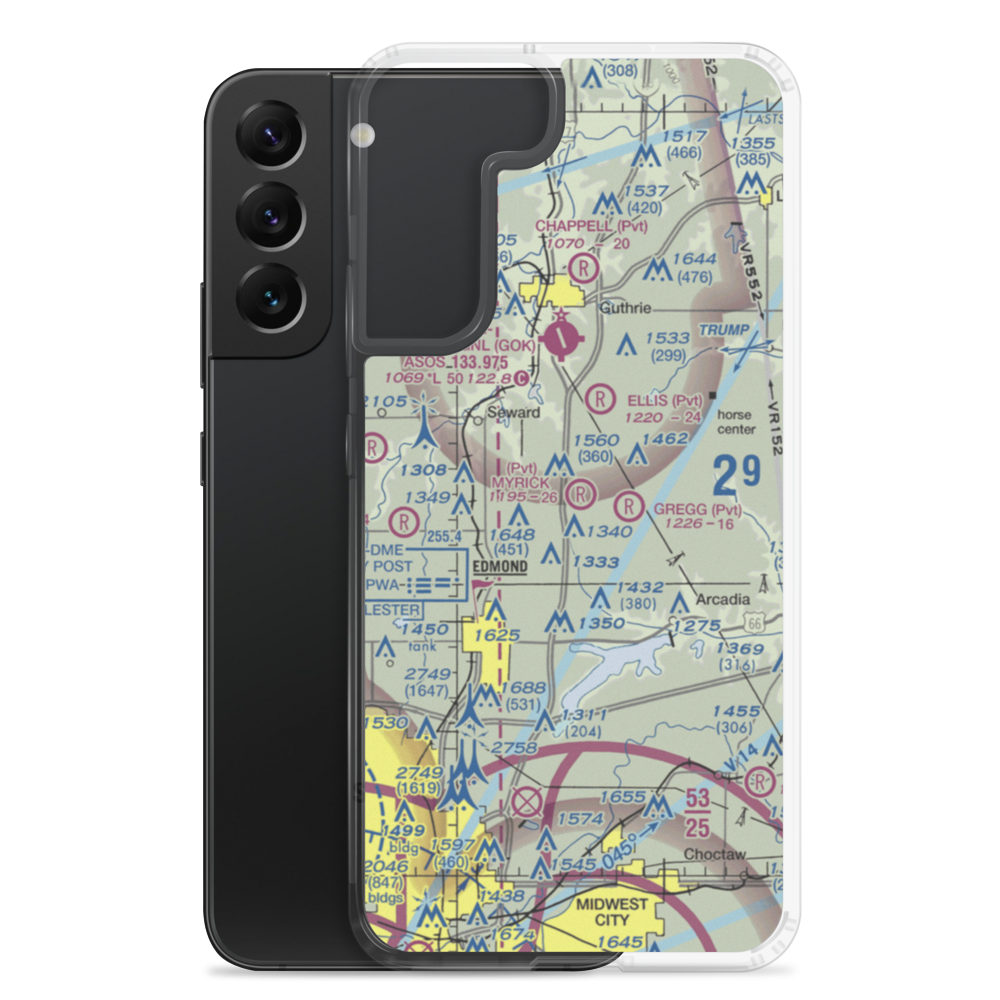 Myrick Airport (33OK) VFR Sectional Samsung Case Samsung Galaxy S22 Plus model shown