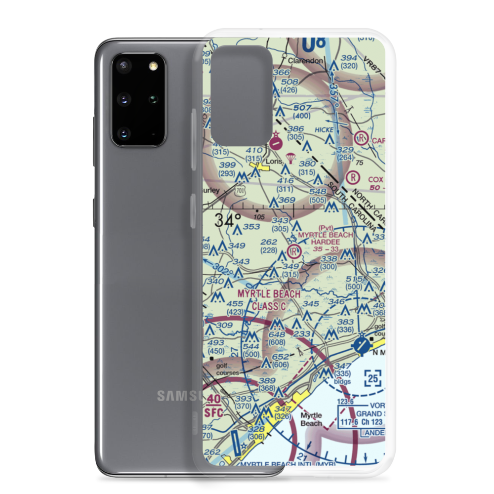 Myrtle Beach Hardee Airpark (SC21) VFR Sectional Samsung Case Samsung Galaxy S20 Plus model shown