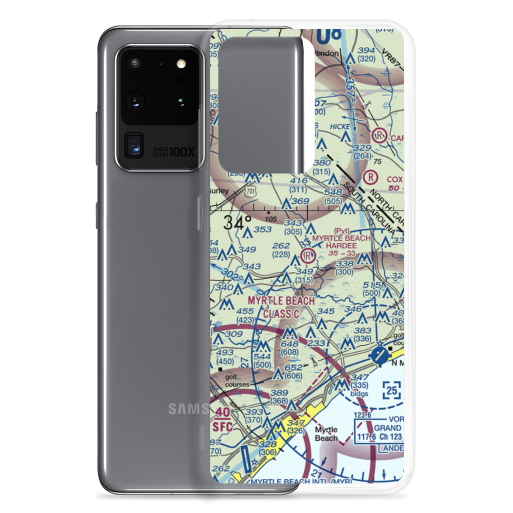 Myrtle Beach Hardee Airpark (SC21) VFR Sectional Samsung Case Samsung Galaxy S20 Ultra model shown
