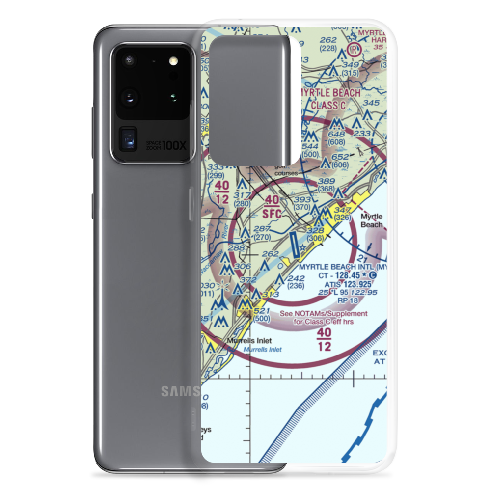 Myrtle Beach International Airport (MYR) VFR Sectional Samsung Case Samsung Galaxy S20 Ultra model shown