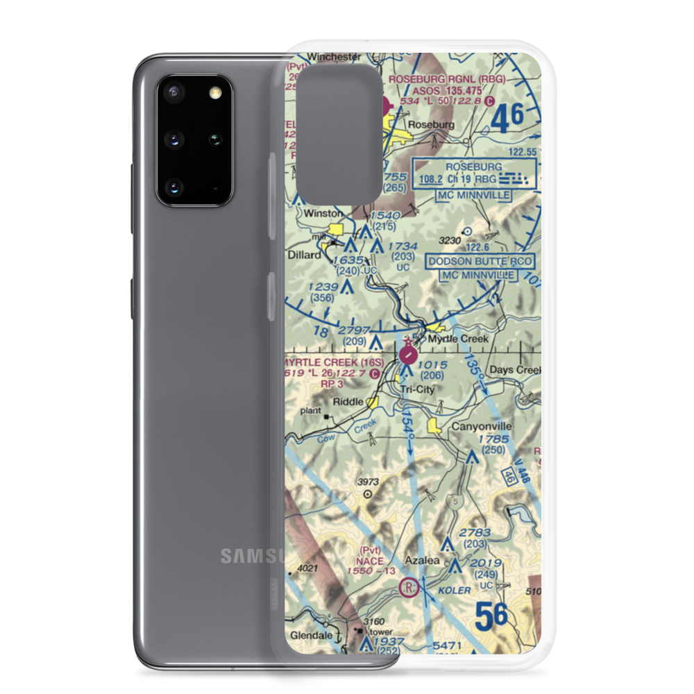 Myrtle Creek Municipal Airport (16S) VFR Sectional Samsung Case Samsung Galaxy S20 Plus model shown