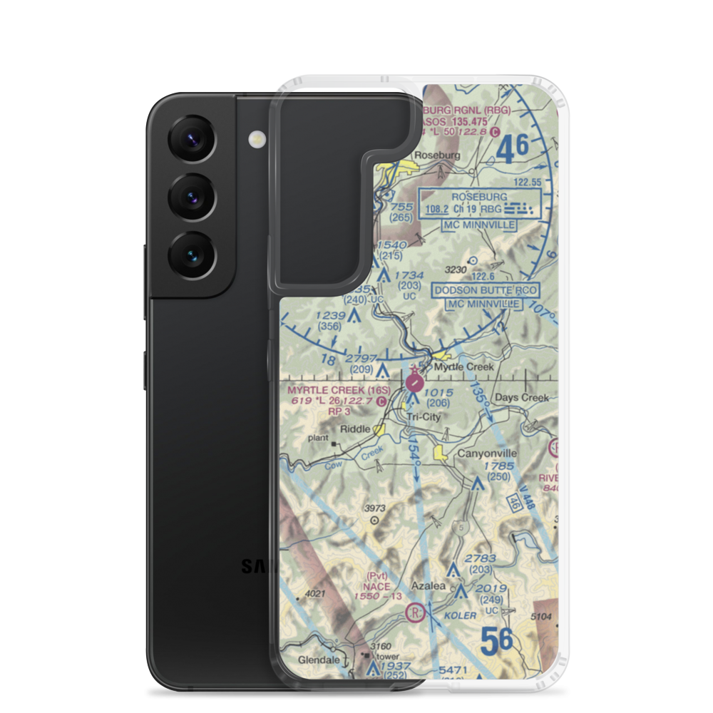 Myrtle Creek Municipal Airport (16S) VFR Sectional Samsung Case Samsung Galaxy S22 model shown