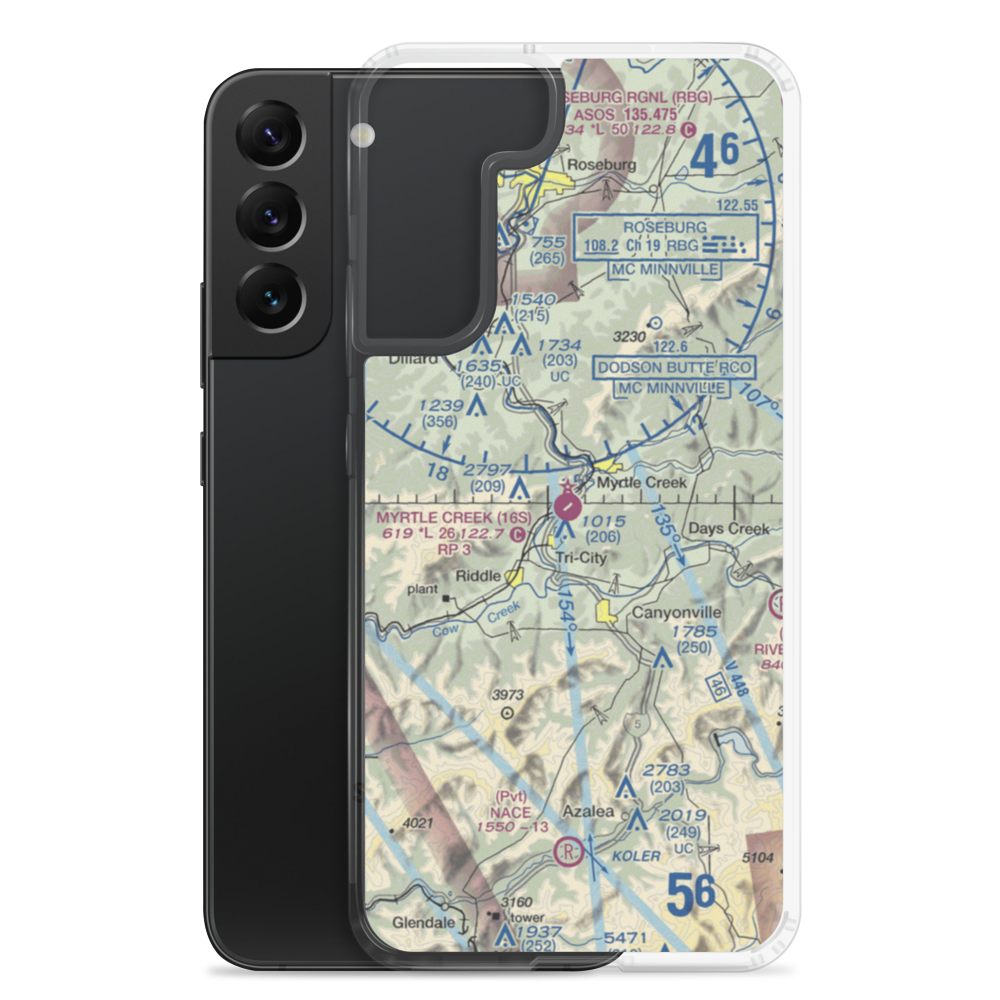 Myrtle Creek Municipal Airport (16S) VFR Sectional Samsung Case Samsung Galaxy S22 Plus model shown