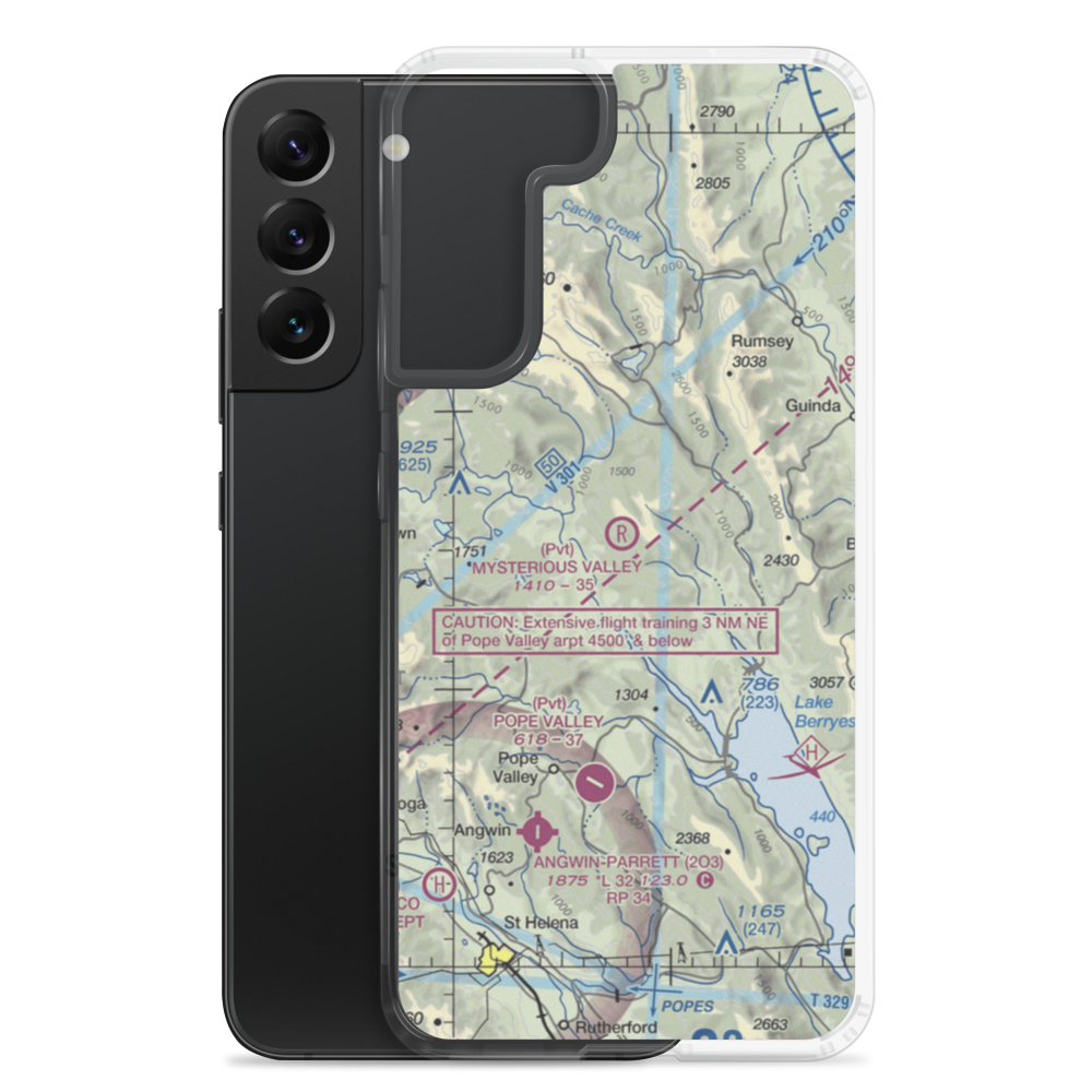 Mysterious Valley Airport (20CL) VFR Sectional Samsung Case Samsung Galaxy S22 Plus model shown
