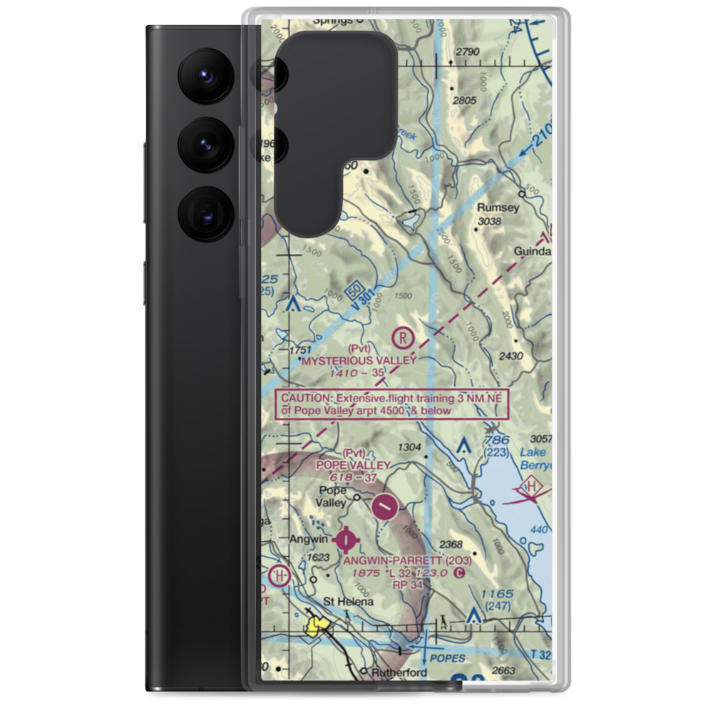 Mysterious Valley Airport (20CL) VFR Sectional Samsung Case Samsung Galaxy S22 Ultra model shown