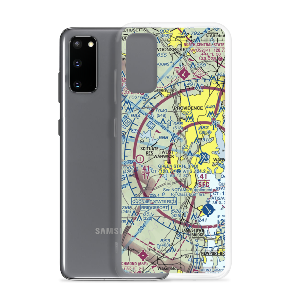 Mystery Farm Airport (RI20) VFR Sectional Samsung Case Samsung Galaxy S20 model shown