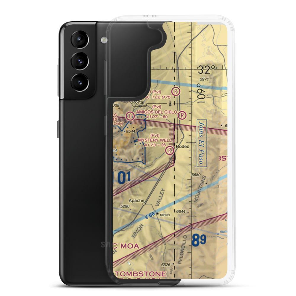 Mystery Well Ranch Airport (25AZ) VFR Sectional Samsung Case Samsung Galaxy S21 Plus model shown
