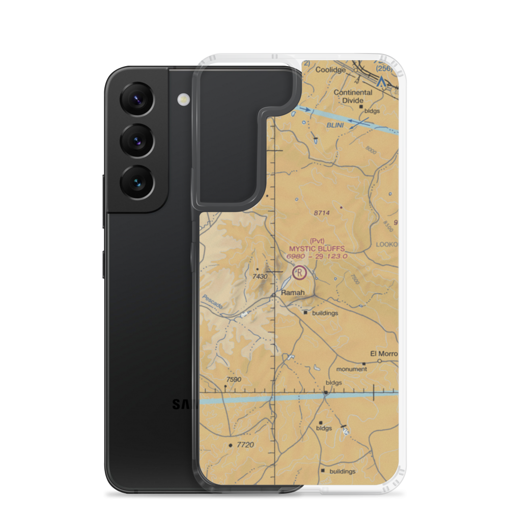 Mystic Bluffs Airport (NM56) VFR Sectional Samsung Case Samsung Galaxy S22 model shown