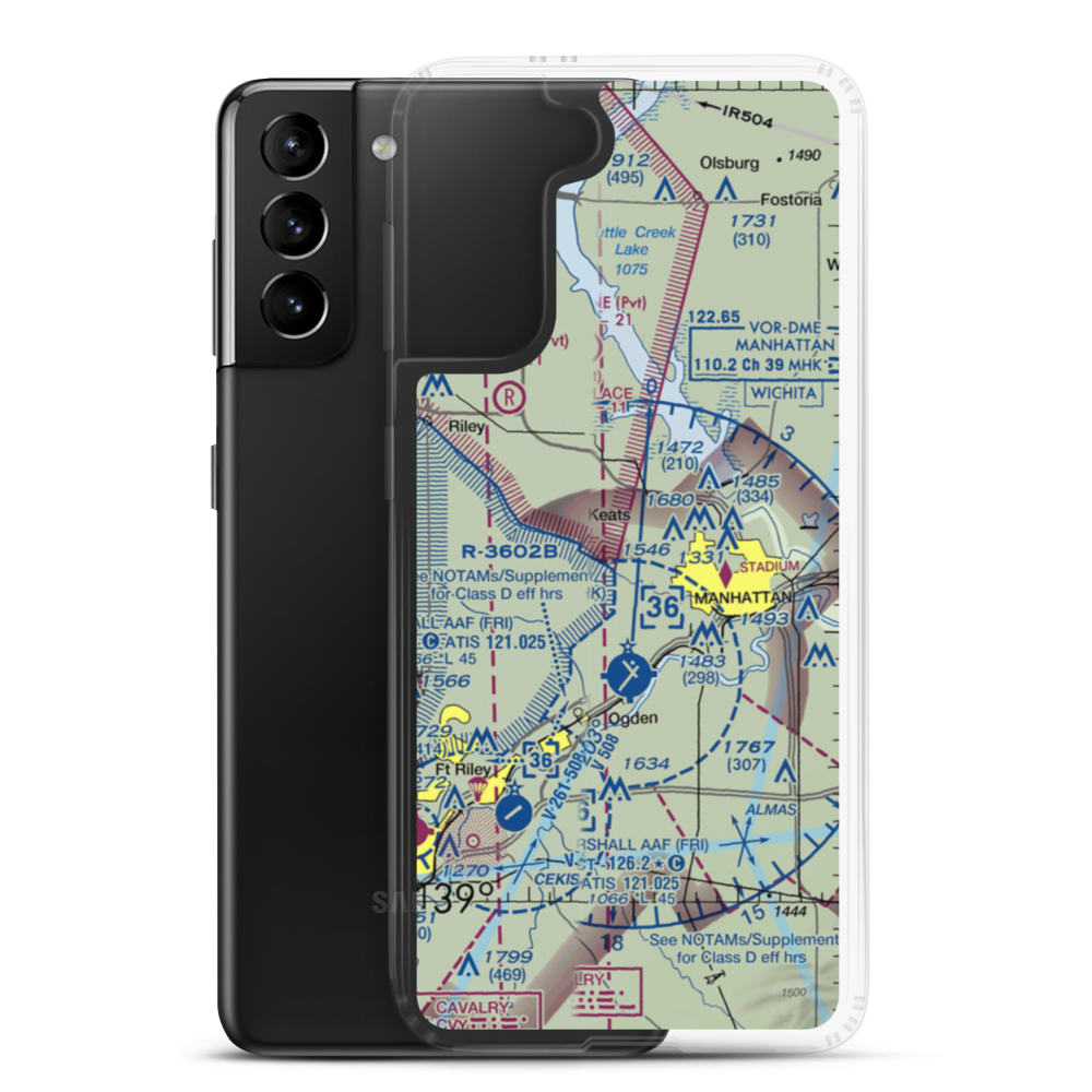 N & N Airport (49KS) VFR Sectional Samsung Case Samsung Galaxy S21 Plus model shown