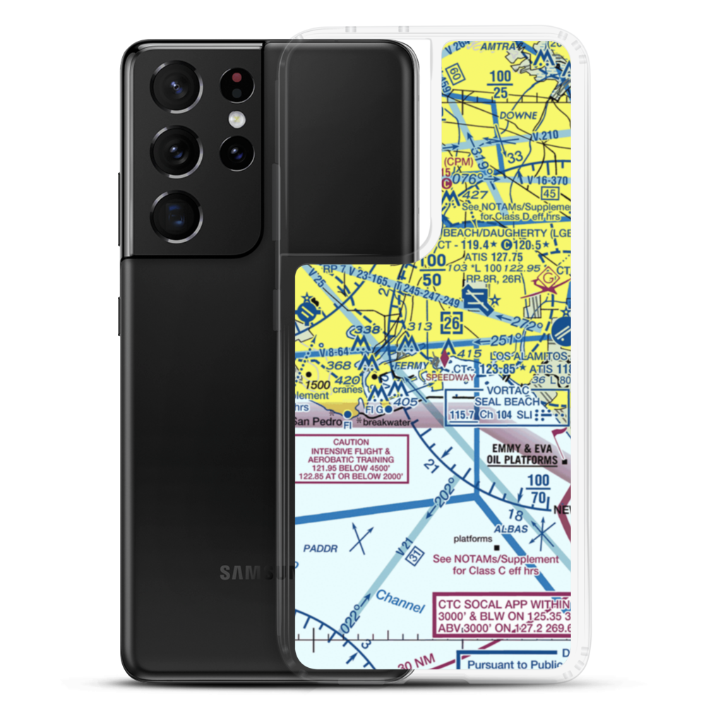 Naa Long Beach Port Helistop (42L) VFR Sectional Samsung Case Samsung Galaxy S21 Ultra model shown