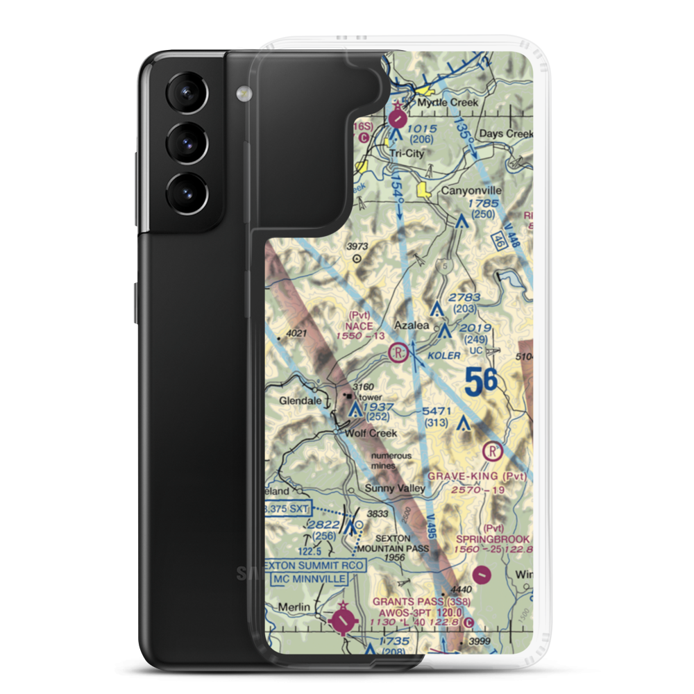Nace Family Airstrip (OG41) VFR Sectional Samsung Case Samsung Galaxy S21 Plus model shown