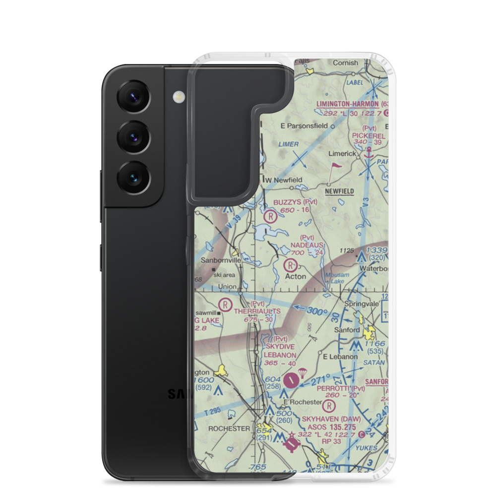 Nadeau's Airfield (02ME) VFR Sectional Samsung Case Samsung Galaxy S22 model shown