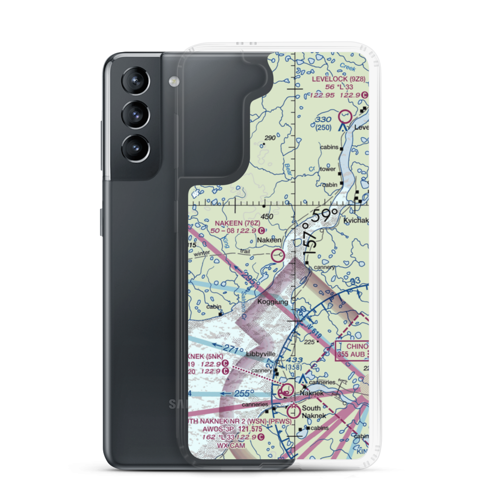 Nakeen Airport (76Z) VFR Sectional Samsung Case Samsung Galaxy S21 model shown